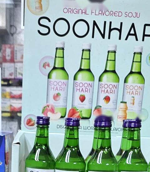 Soonhari flavored soju display